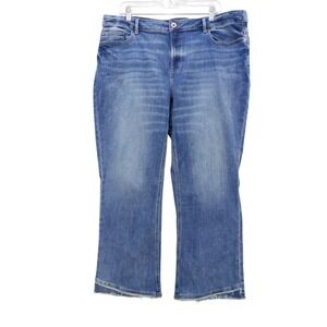 Jill Denim Demi Boot Cut Jeans Distressed Hem Blue Denim Women's‎ Size 20